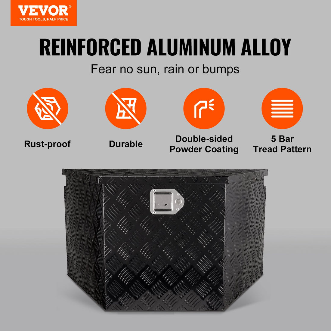 Trailer Tongue Box, Aluminum Alloy Diamond Plate Tongue Box Tool Chest, Heavy Duty Trailer Box Storage With Lock And Keys, Utility Trailer Tongue Box For Pickup Truck, RV, Trailer, 33"x19"x18"