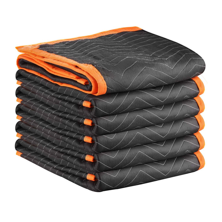 Moving Blankets 6 Pcs, 80 X 72 In 35 Lbs-dz Large Packing Blankets With Cotton Filling, Heavy Duty Nonwoven Fabric Padded Moving Blanket For Shipping, Wrapping, Protecting Furniture