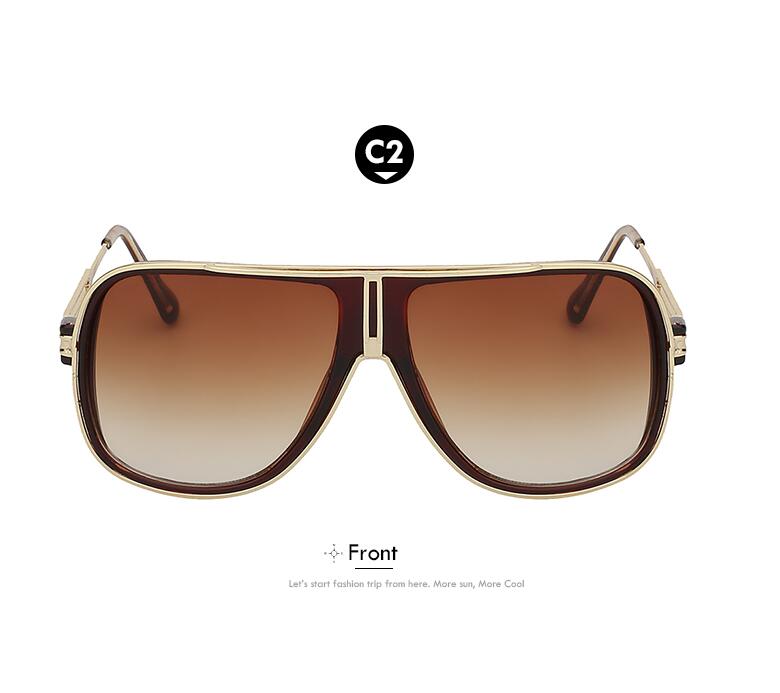 Men and Women Square Gold Designer Sunglasses Summer Style