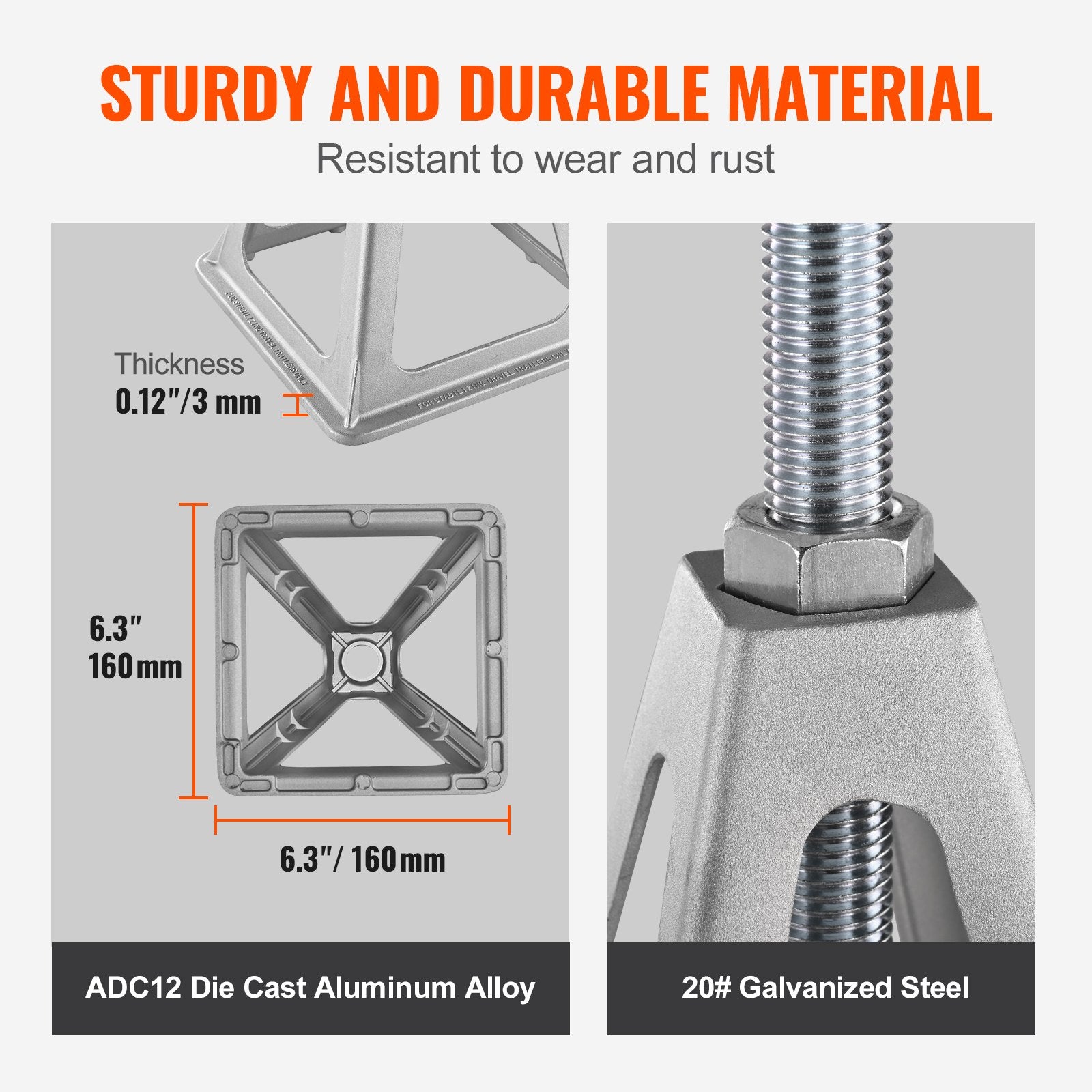 RV Stabilizer Jacks, 4 Pack Aluminum RV Leveling Jacks, RV Stack Jacks For RV Travel Trailer Camper, Single Screw Jack Support Up To 6000 Lbs, Adjustable From 11 Inch To 17 Inch