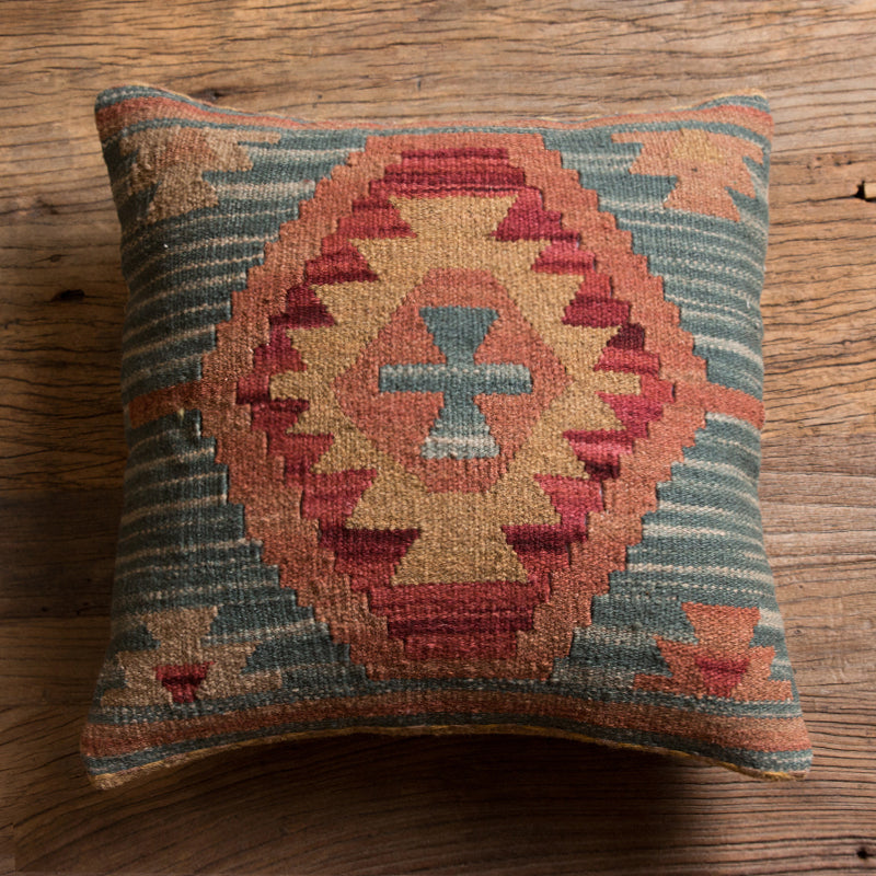 American Country Style Imported From India  Ethnic Style  Kilim Hand Woven Hard Wool Pillow Cover   Cushion