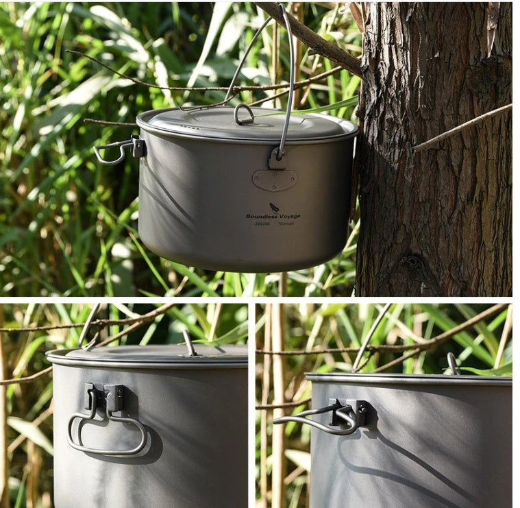 Pure Titanium Hanging & Cooking Rice Soup Pot