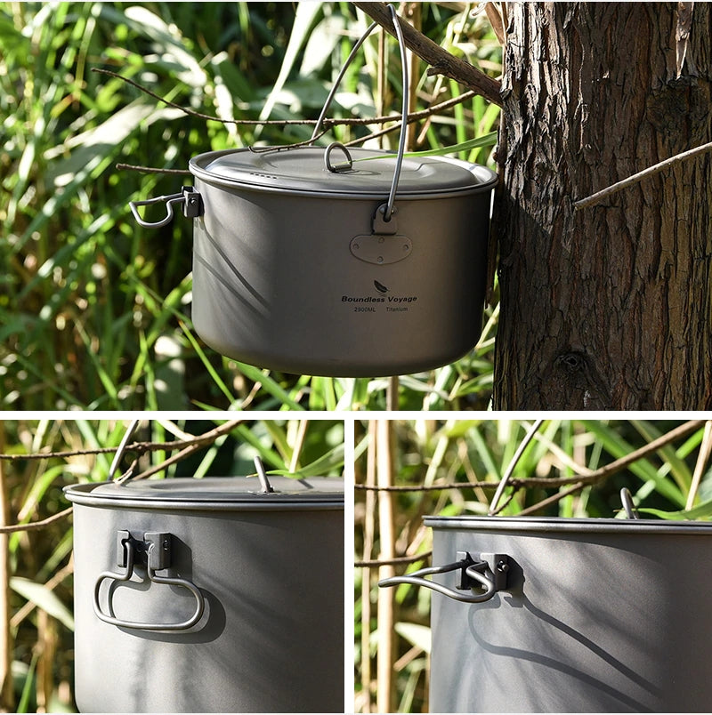Pure Titanium Hanging & Cooking Rice Soup Pot