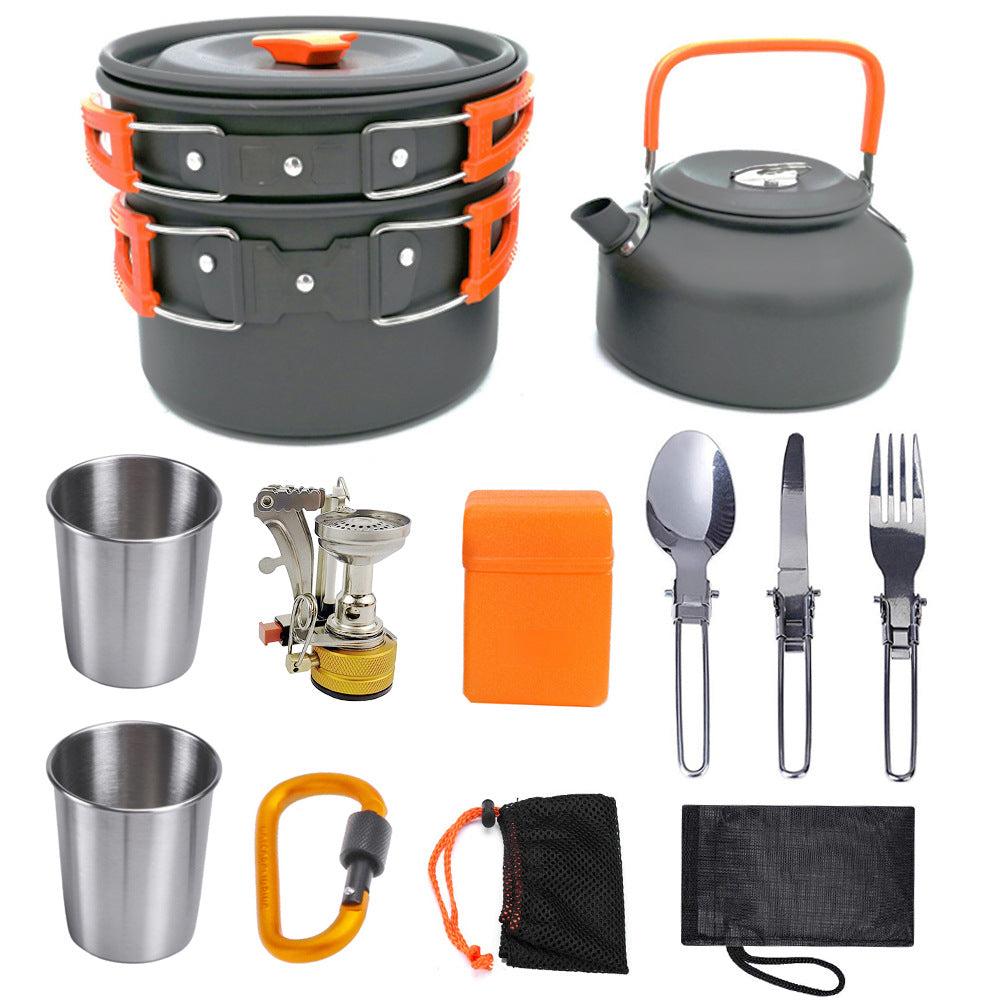 Camping Cookware Kit Aluminum Outdoor Cooking Set for Travel
