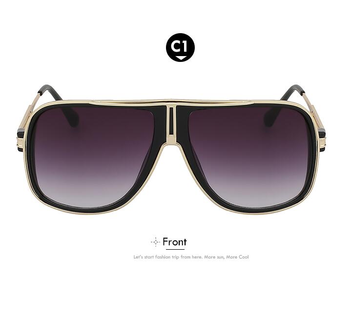 Men and Women Square Gold Designer Sunglasses Summer Style