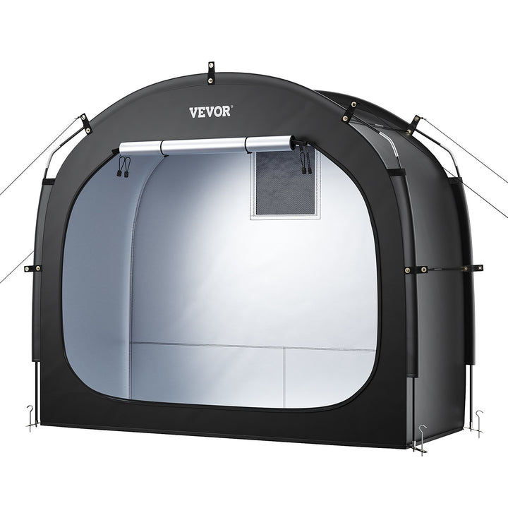 Bike Storage Tent, 1 To 2 Bikes, Outdoor Spacious Bike Storage Tent With Ventilated Window, Waterproof Easy-to-Install Bike Tent With High Strength Fiberglass & Dual Zippers, Fit For Bicycle