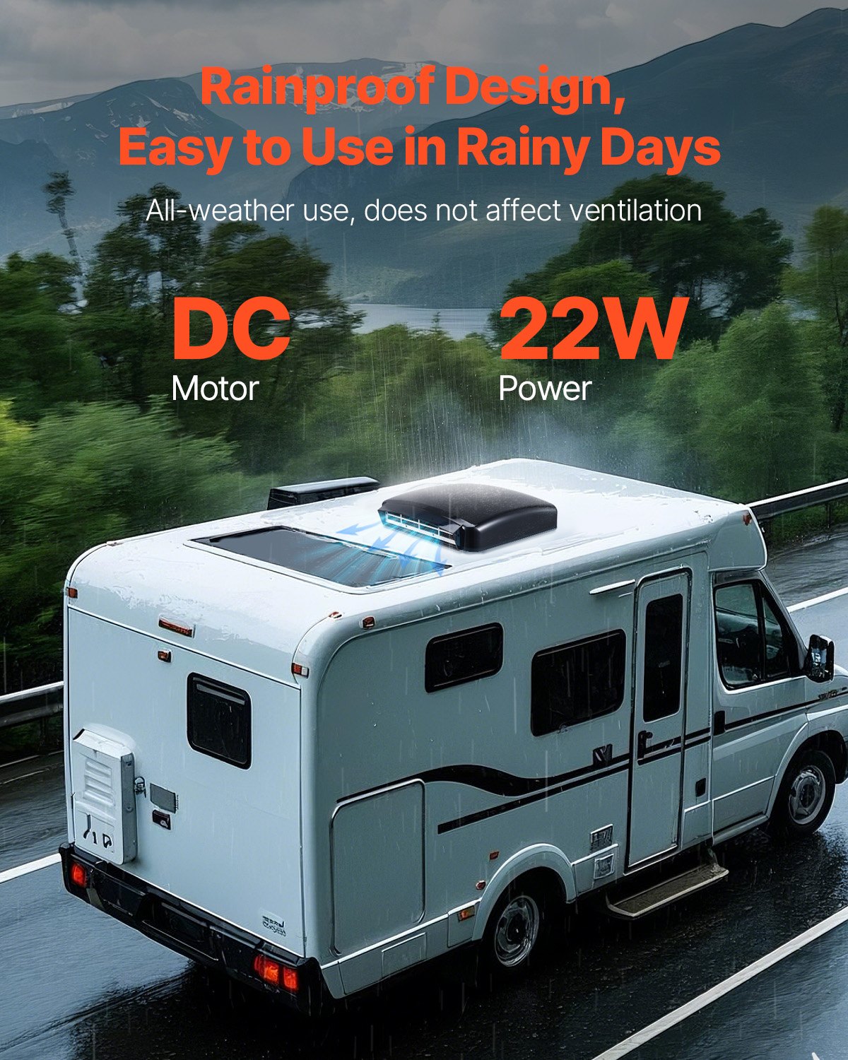 RV Vent Fan, 14 Inch RV Roof Vent Fan 12V, Powerful 10-Speed Reversible Fan With Remote Control, Built-in Rain Cover, Power Top Lid,12 Inch Fan Blade,Fits 14 X14 Inch Roof Openings