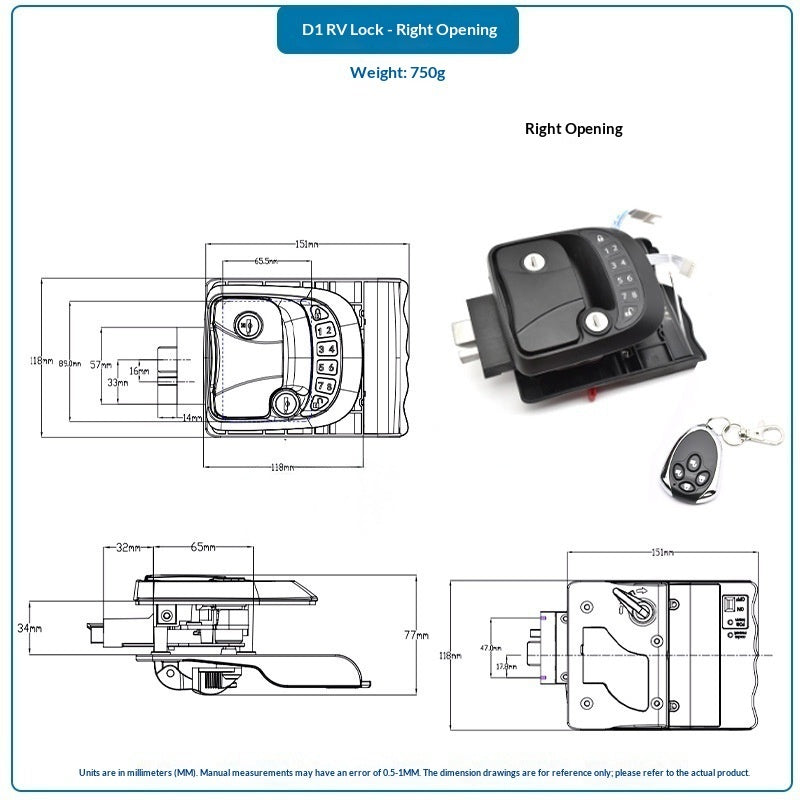 Smart Fingerprint RV Lock Anti-theft Password Lock