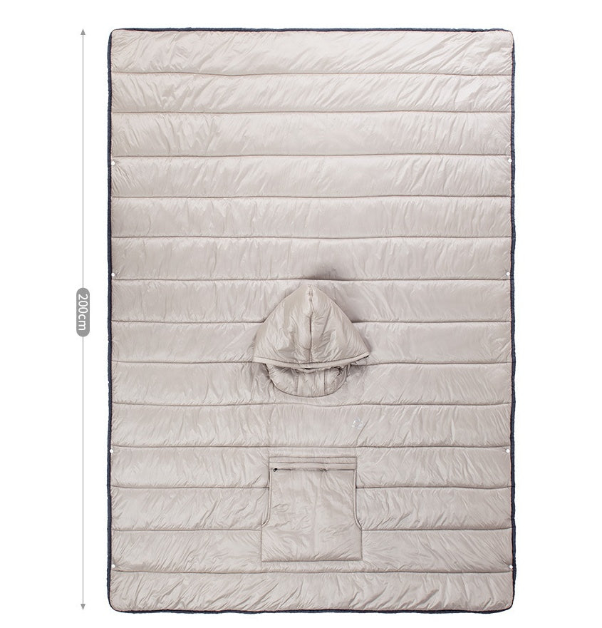Portable Warm Camping Sleeping Bag Wearable Quilt Cloak