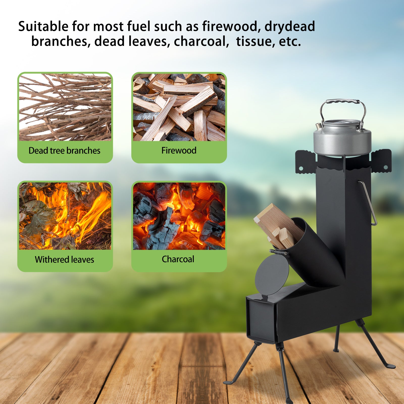 Black Wrought Iron Panels, Camping Stove