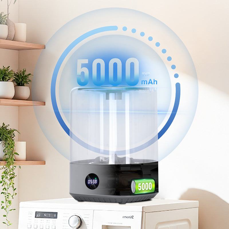 Portable Mini Washing Machine USB Rechargeable Cordless Washer For Underwear, Socks, Baby Clothes, 4L Capacity With Digital Control, Quiet & Efficient For Apartment, Dorm, Travel, Camping & RV