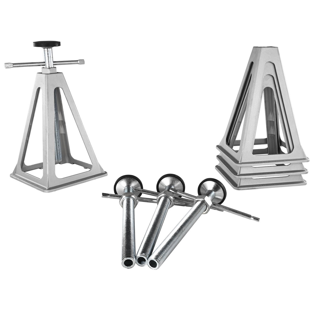 RV Stabilizer Jacks, 4 Pack Aluminum RV Leveling Jacks, RV Stack Jacks For RV Travel Trailer Camper, Single Screw Jack Support Up To 6000 Lbs, Adjustable From 11 Inch To 17 Inch