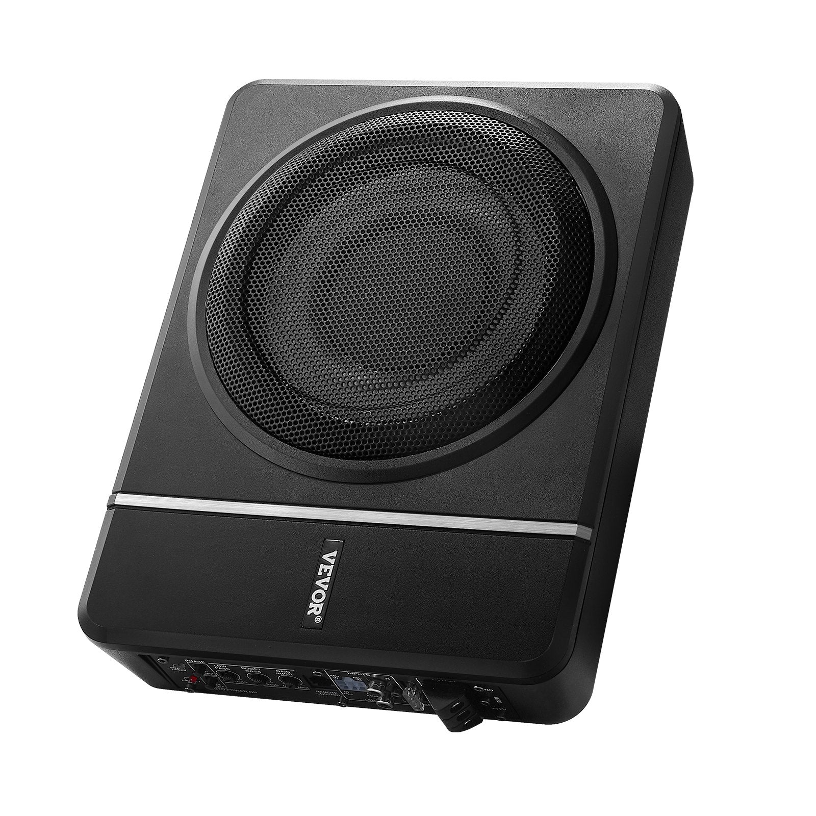 8" 240W Underseat Car Subwoofer, Slim Powered Car Subwoofers Under The Seat, Low Profile Audio Sub Built-in Amplifier, High/Low Level Input & Volume Controller For SUVs, Car, Truck, RV