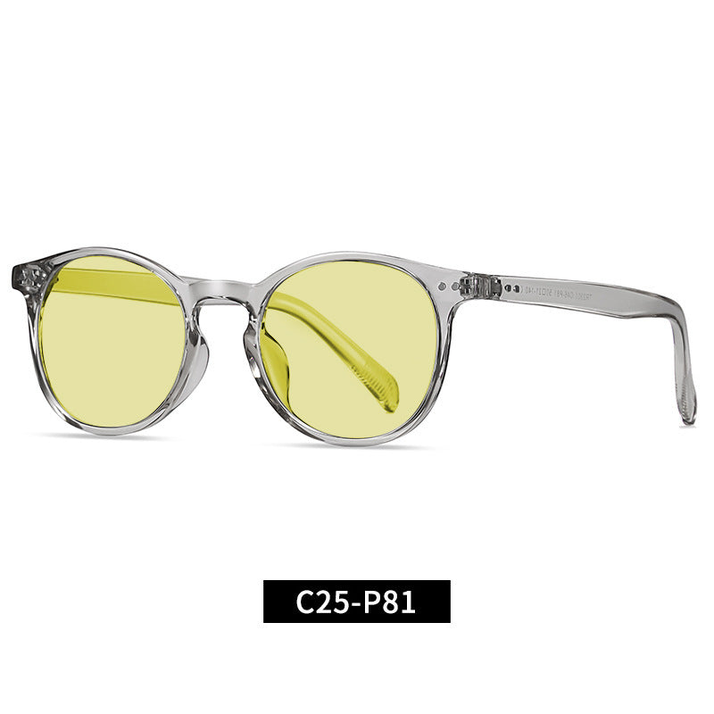 Cross-Border Fashion Good-looking Face Slimming Orange Yellow Anti-blue Light UV Glasses