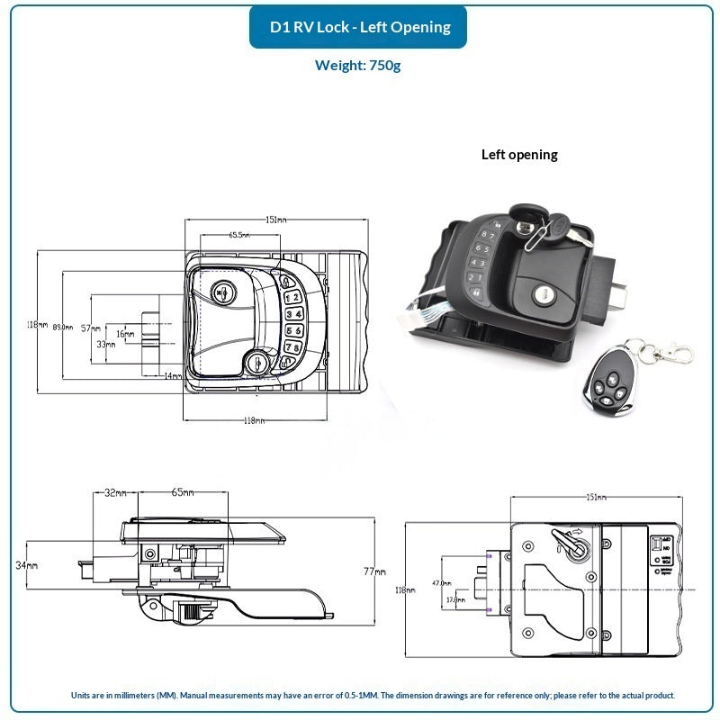 Smart Fingerprint RV Lock Anti-theft Password Lock