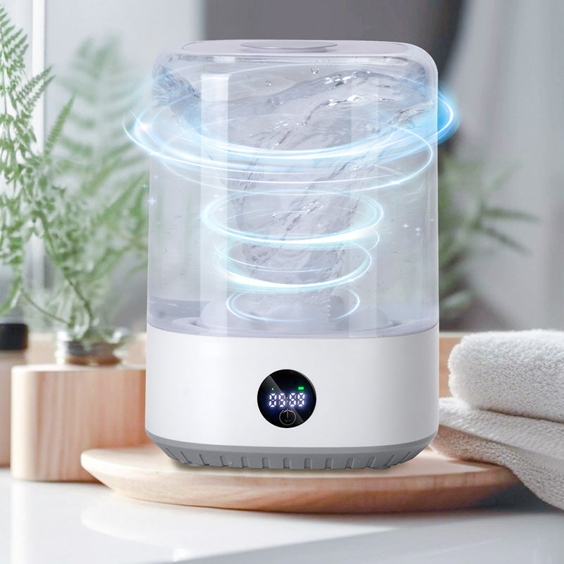 Portable Mini Washing Machine USB Rechargeable Cordless Washer For Underwear, Socks, Baby Clothes, 4L Capacity With Digital Control, Quiet & Efficient For Apartment, Dorm, Travel, Camping & RV