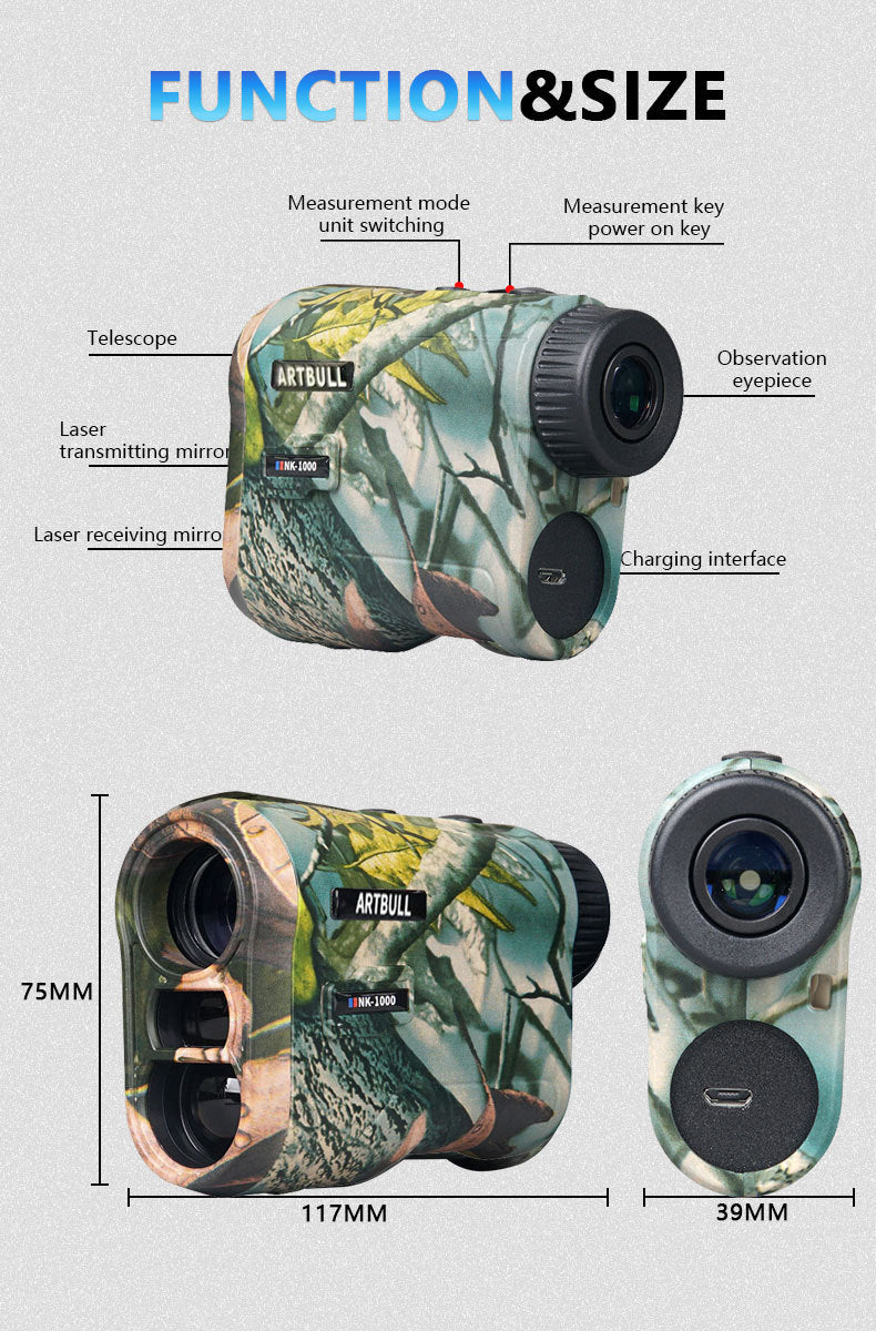 Camouflage Golf Rangefinder Hunting Charging Telescope
