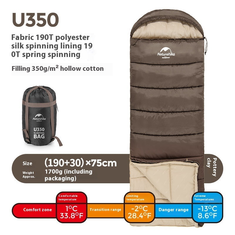 Envelope Hooded Sleeping Bag Cold-proof