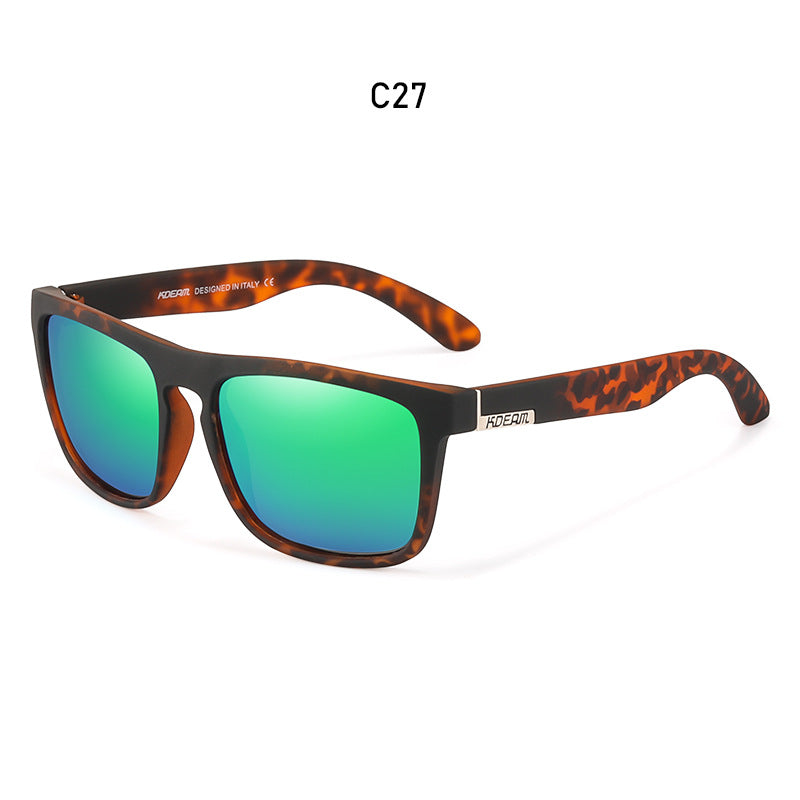 Box Colorful Driving Sunglasses Men's Polarized Sports Sunglasses