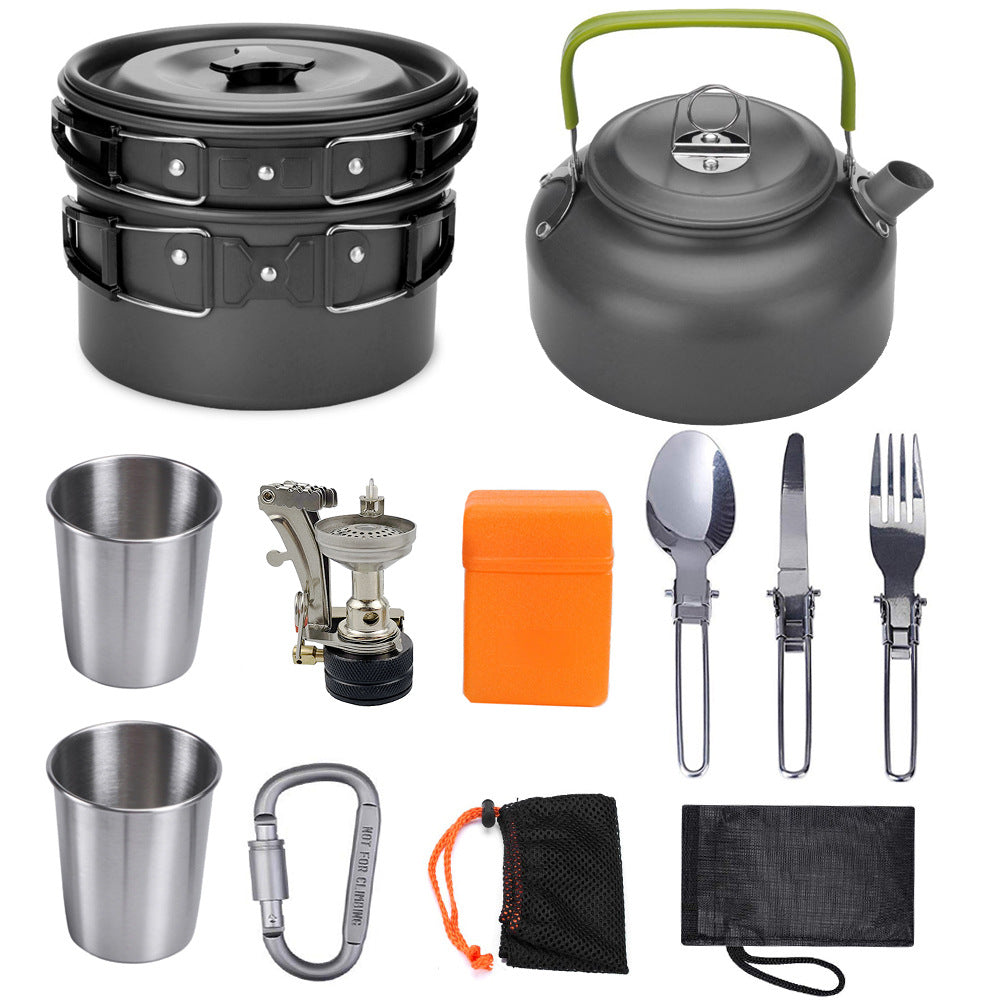 Camping Cookware Kit Aluminum Outdoor Cooking Set for Travel