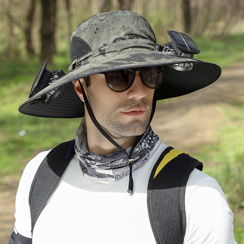 Solar Fan Cap Outdoor Mountaineering Fishing