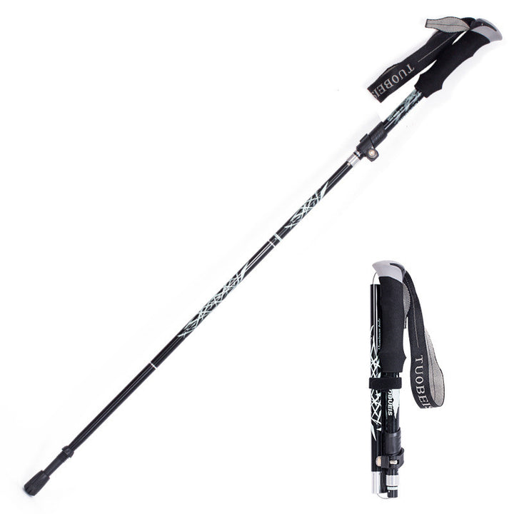 Ultralight Aluminum Adjustable 5 Section Trekking Poles Anti Shock