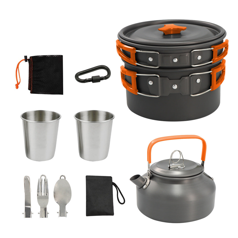 Camping Teapot and Stove Set for 2 to 3 People