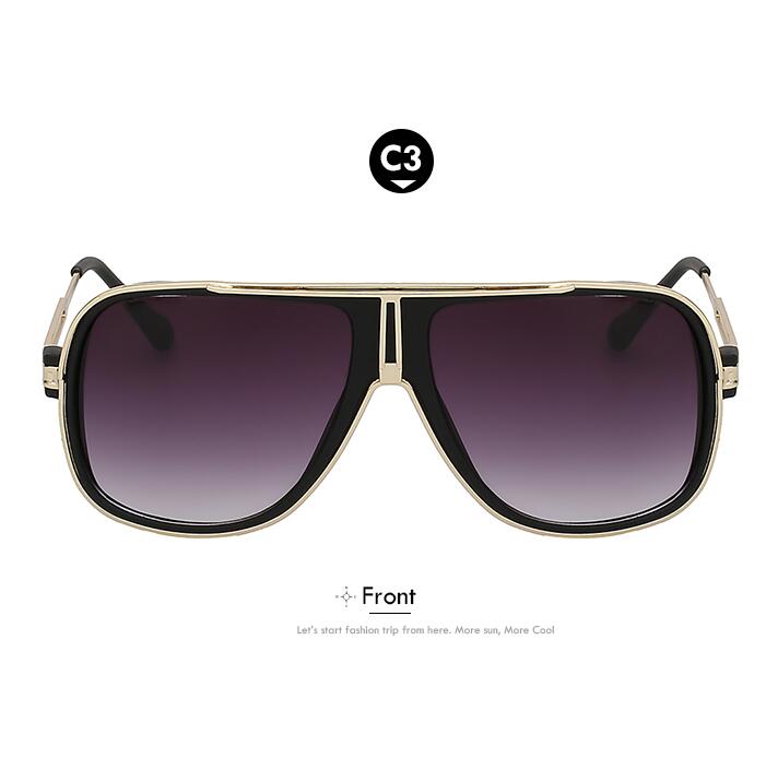 Men and Women Square Gold Designer Sunglasses Summer Style