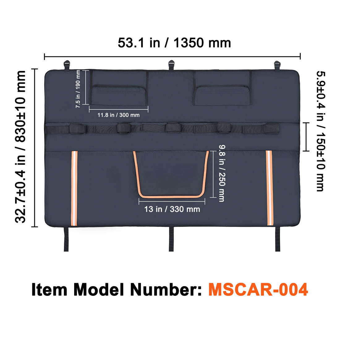 VEVOR 53-inch Tailgate Pad 5Bike Pickup Truck Bed Tailgate Pad Protector Cover
