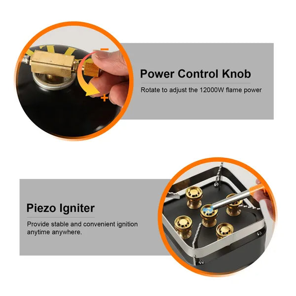 12000W Portable Camping Stove Windproof with Carry Case and Igniter