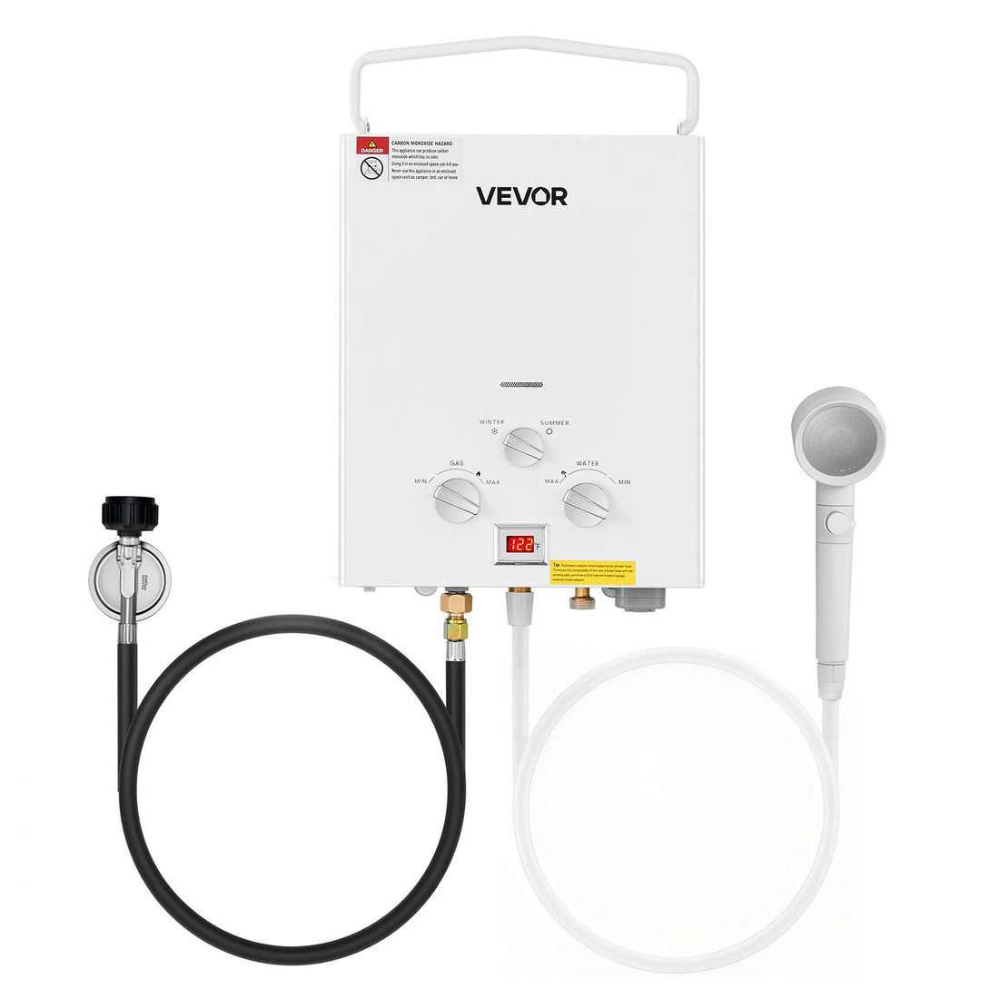 Portable Propane Water Heater, 6L Tankless Outdoor Water Heater, 41000 BTU 1.58 GPM Instant Hot Water, With Accessory Set + Regulator For RV Camping Trips Cabins Barns
