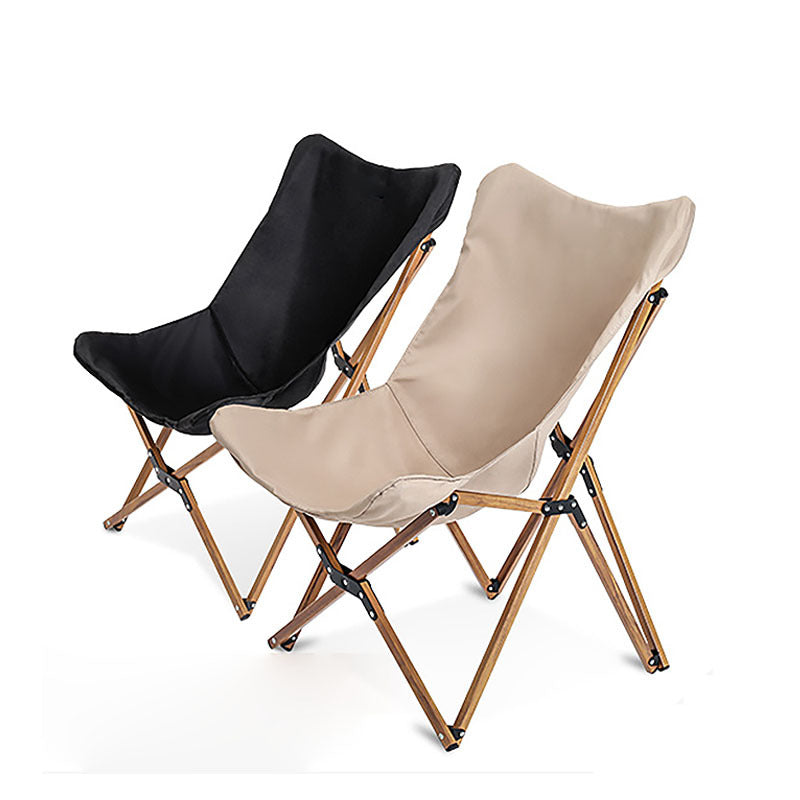 Folding Wooden Grain Aluminum Camping Chair Portable