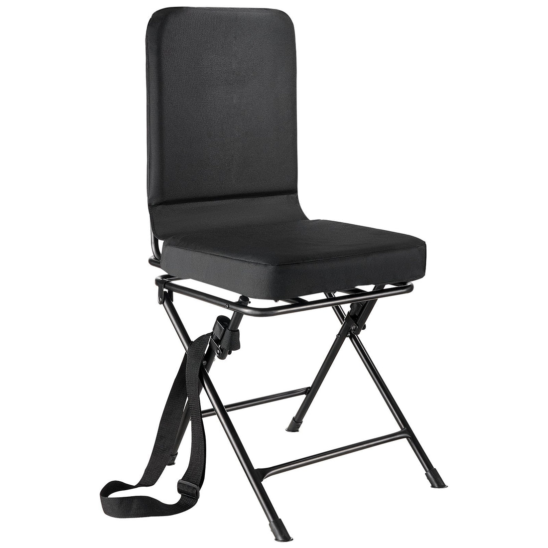 Hunting Chair, 360° Silent Swivel, Foldable Lightweight Portable Blind Chair, Heavy-Duty Steel Frame Ground Stool Seat, With Adjustable Shoulder Strap, 300 Lbs Capacity For Fishing, Camping