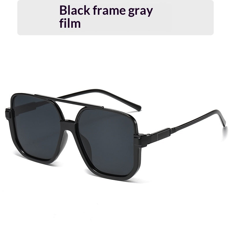 Full Frame Square Double Bridge Vintage European Fashion Sunglasses