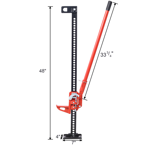 Farm Jack, 48 Inch Multifunctional Farm Jack, 7000 Lbs Multifunctional Jack, Used For Tractors, Trucks SUV, Bumper Lift, Red