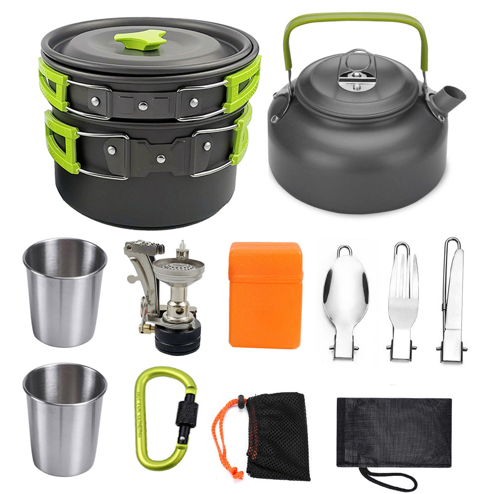 Camping Cookware Kit Aluminum Outdoor Cooking Set for Travel