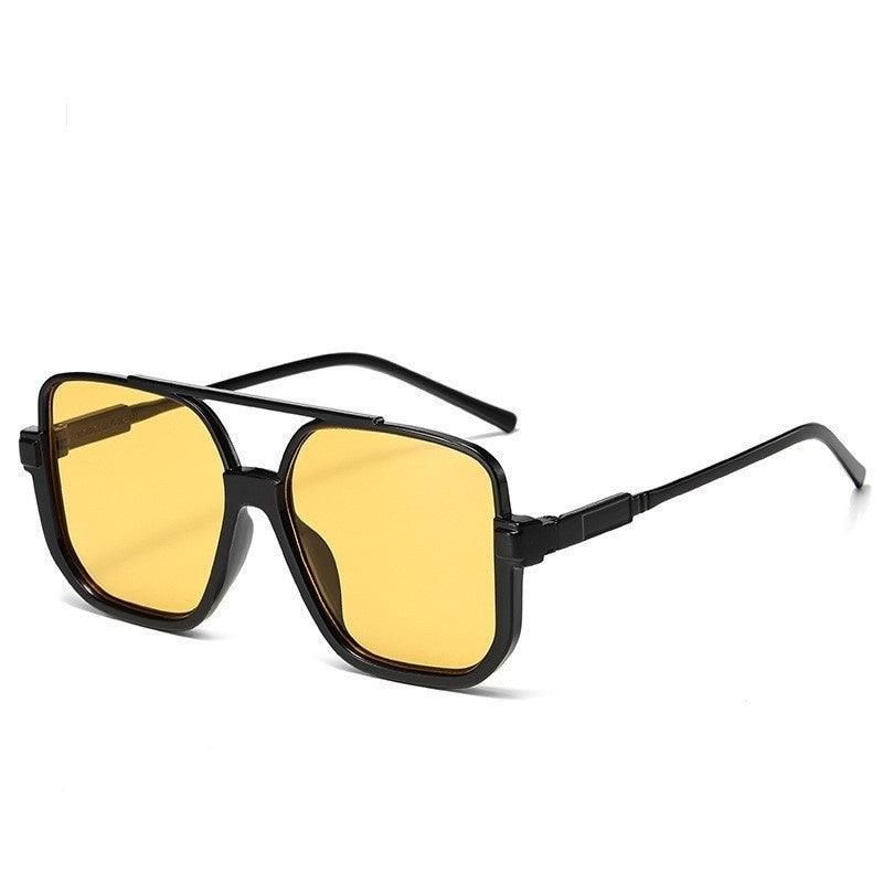 Full Frame Square Double Bridge Vintage European Fashion Sunglasses