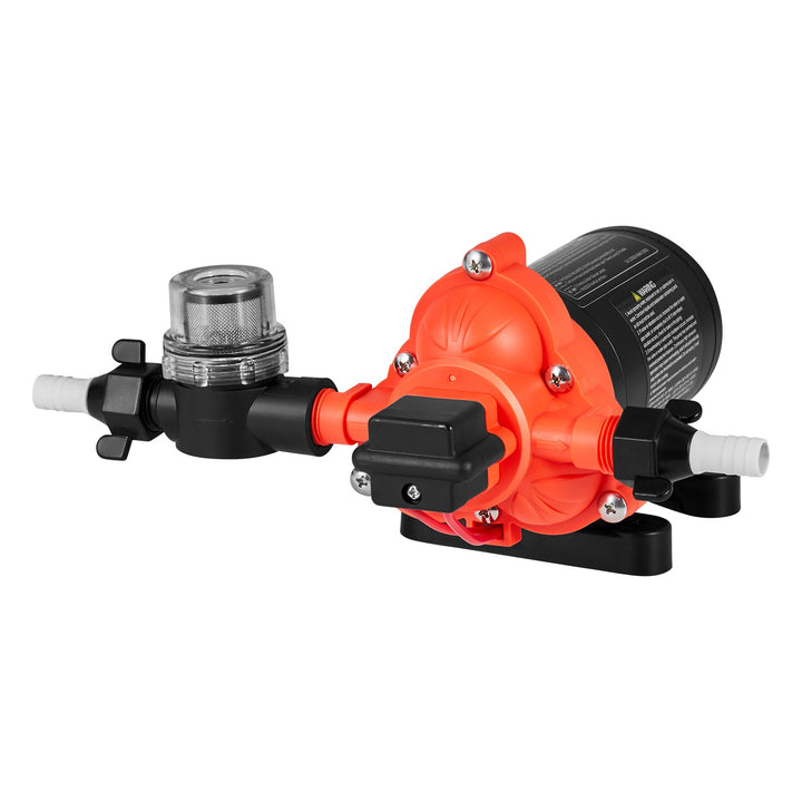 RV Water Pump, 12V DC 4 GPM (15.1 L/min), 3-Chamber Self-Priming Diaphragm Water Pump With Automatic Pressure Switch, 40 PSI Max Pressure, On Demand For RV, Caravan, Marine, Yacht, Car Washing
