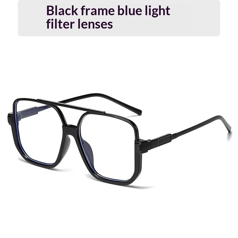 Full Frame Square Double Bridge Vintage European Fashion Sunglasses