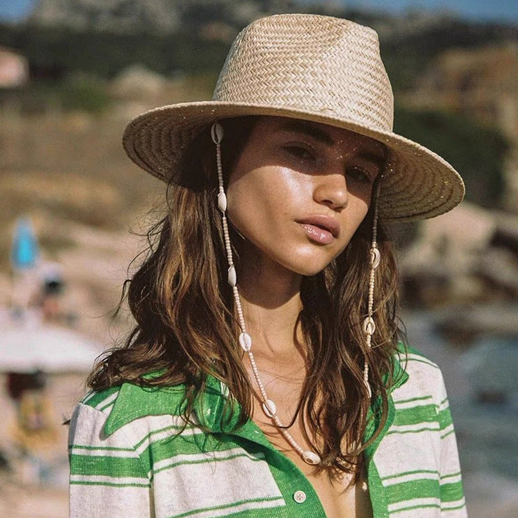 Stylish Flat-brim Sun Hat For Summer Outings And The Beach