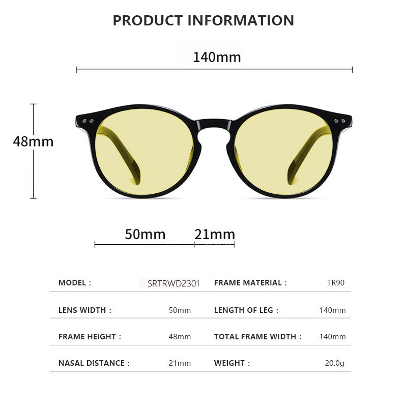Cross-Border Fashion Good-looking Face Slimming Orange Yellow Anti-blue Light UV Glasses