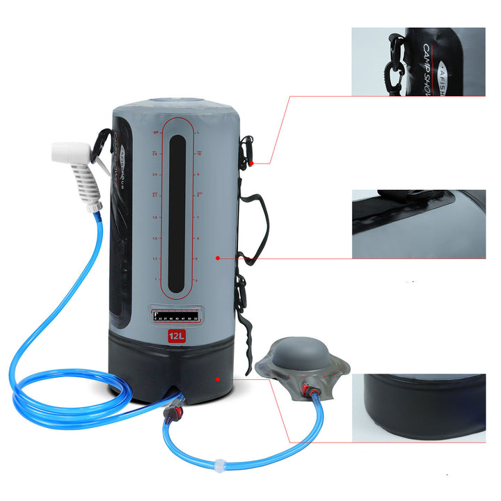 Outdoor Solar Shower Bag for Camping and Mountaineering