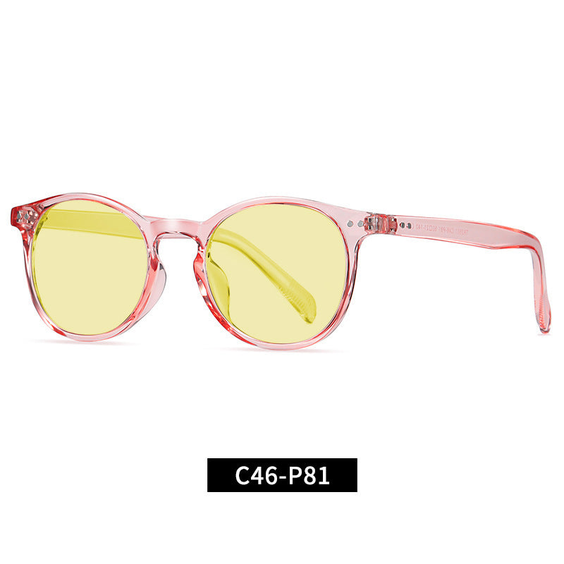 Cross-Border Fashion Good-looking Face Slimming Orange Yellow Anti-blue Light UV Glasses