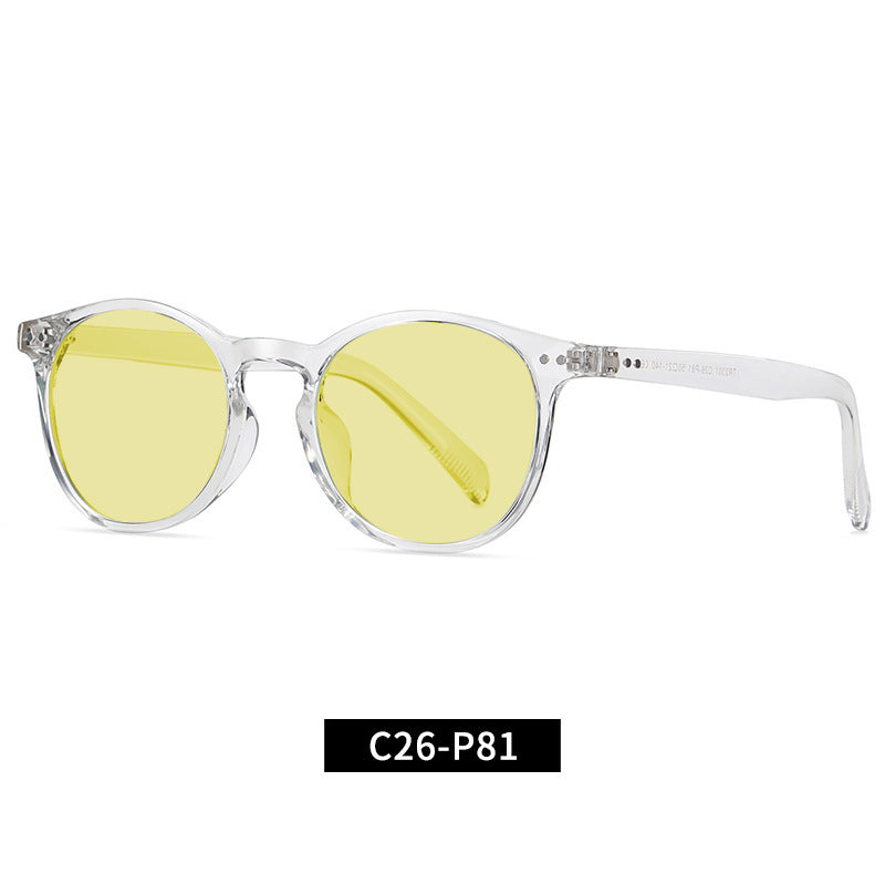 Cross-Border Fashion Good-looking Face Slimming Orange Yellow Anti-blue Light UV Glasses