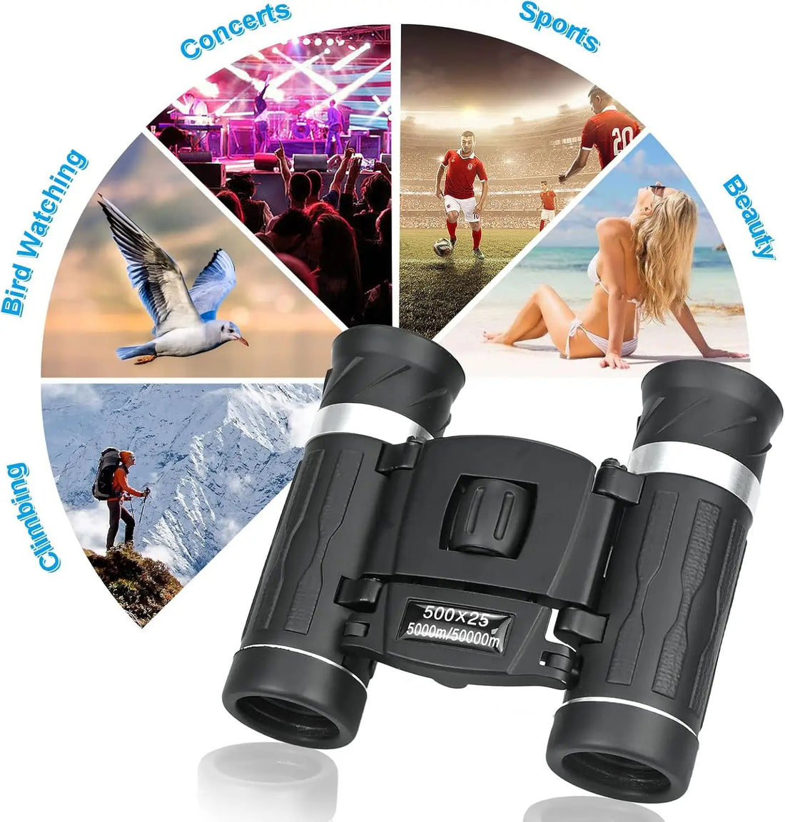 Portable HD Zoom Binoculars Telescope for Long Distance Outdoor Use