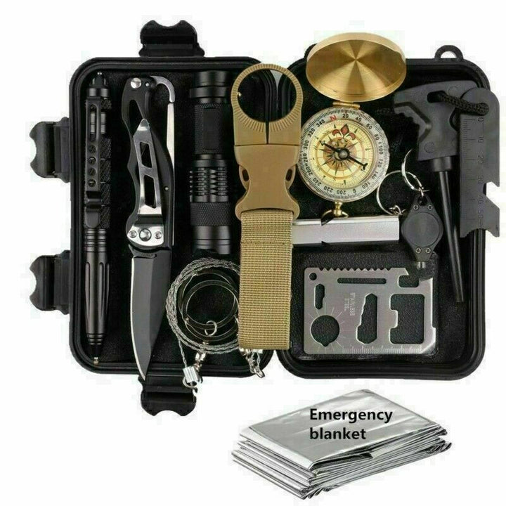 14 in 1 Outdoor Emergency Survival Camping Hiking Gear Set