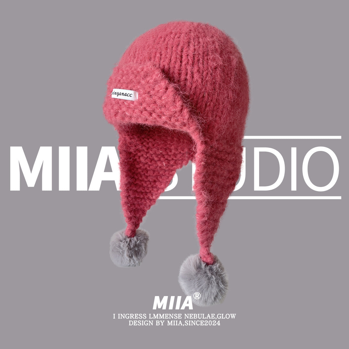 Pure-color Versatile Warm Ear-protecting Knit Beanie That Flatters Larger Head Sizes And Enhances Facial Features