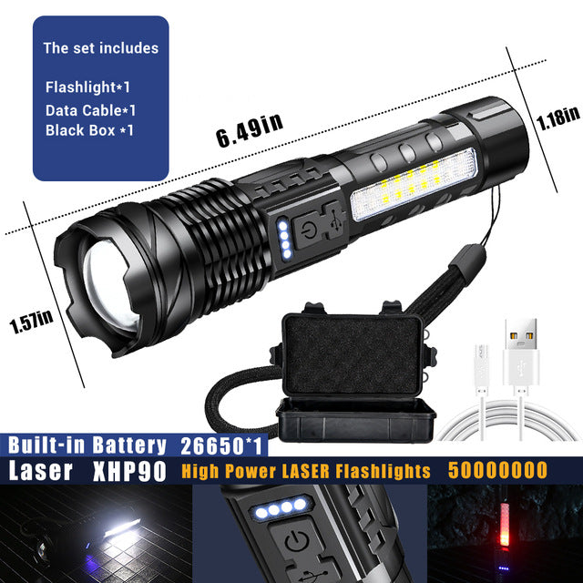 White Laser Waterproof Flashlight
