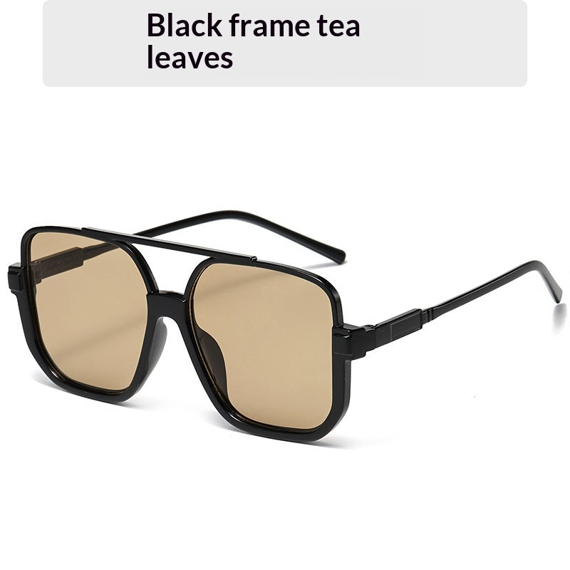 Full Frame Square Double Bridge Vintage European Fashion Sunglasses