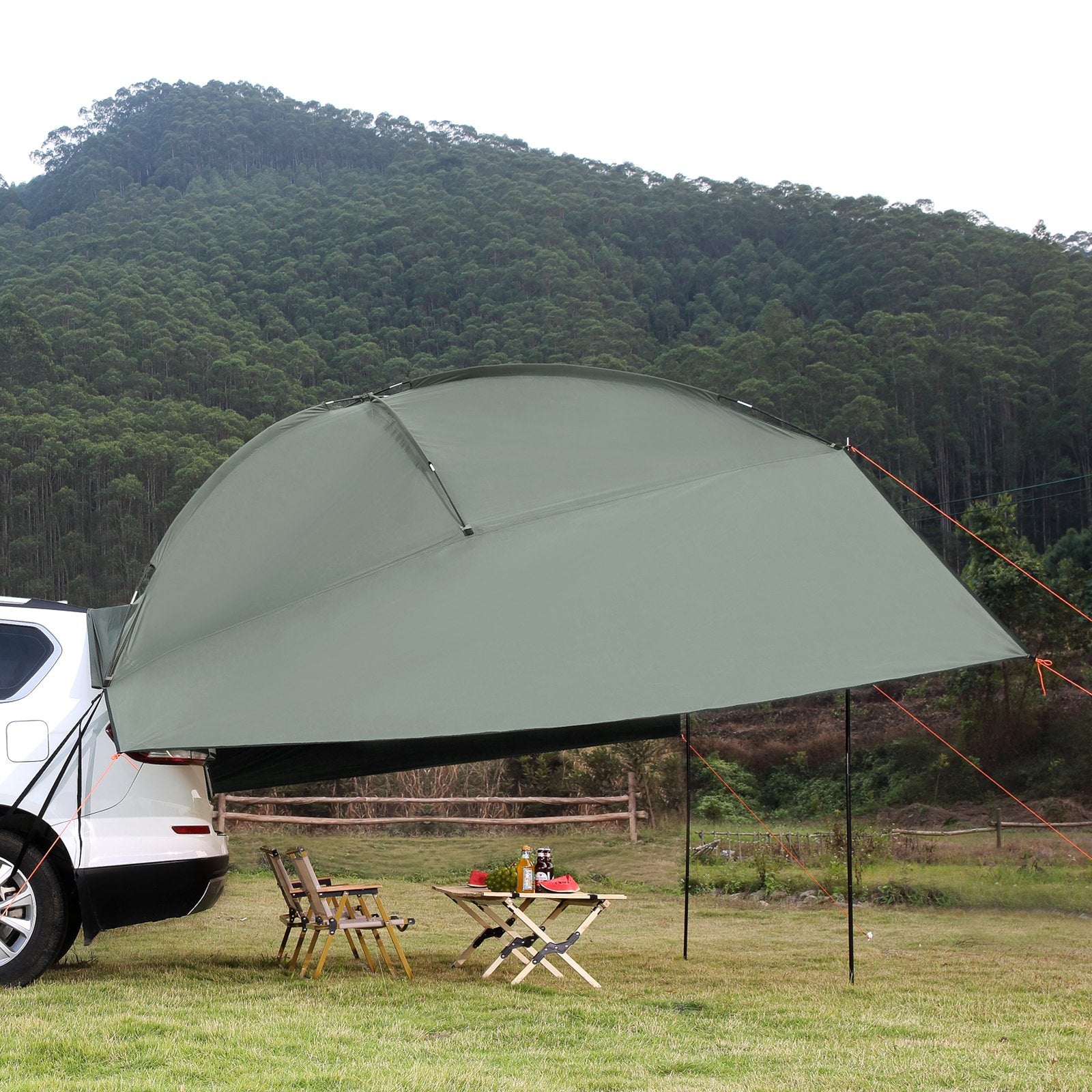 VEVOR Vehicle Awning, Large Shade Coverage Car Side Awning, PU2000mm UV50  Car Awning With Extended Side Canopies And Portable Storage Bag, Suitable For Truck, SUV, Van, Campers